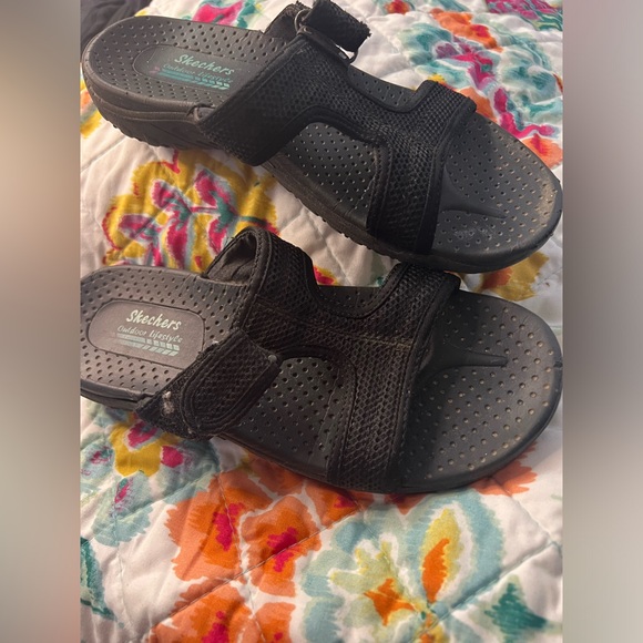 Skechers Shoes - Women's Slide On Skechers Outdoor Lifestyle Sandals in Black Size 6